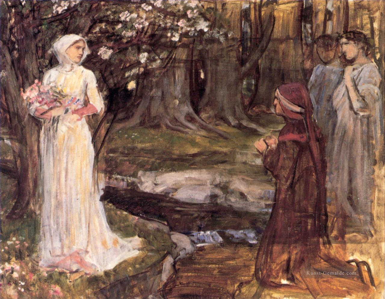 Dante und Beatrice griechische weiblicher John William Waterhouse Ölgemälde
